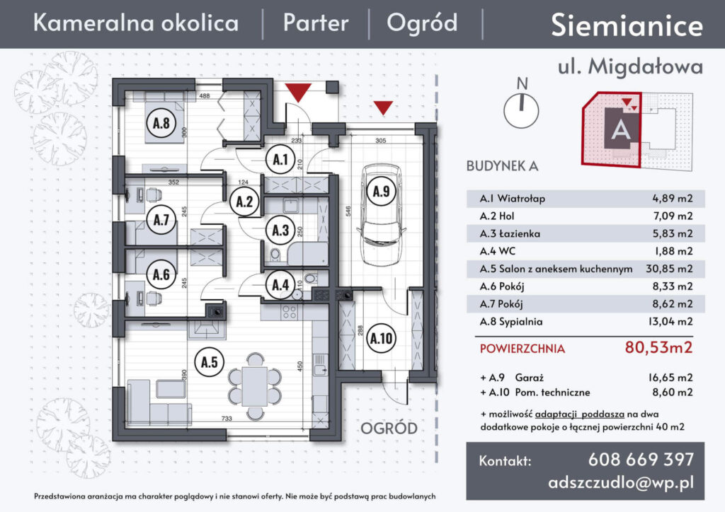 Karta mieszkania domu w zabudowie bliźniaczej