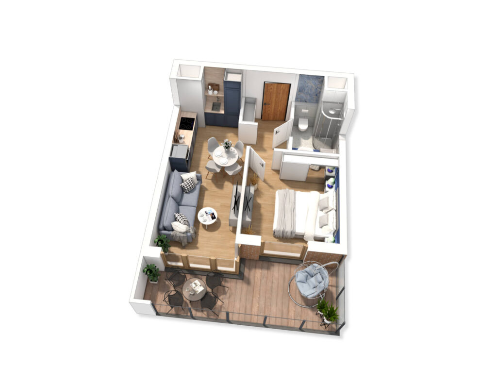 Wizualizacja 3D wnętrza apartamentu