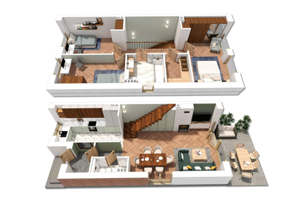 Rzut 3D domu jednorodzinnego