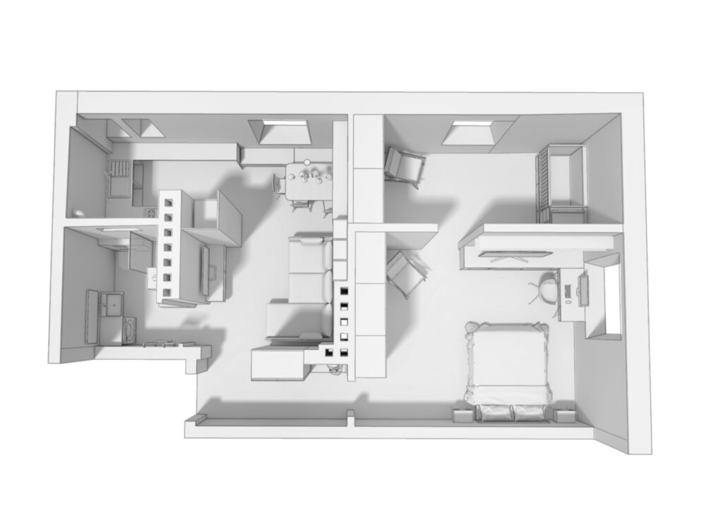 Projekt układu funkcjonalnego mieszkania w kamienicy