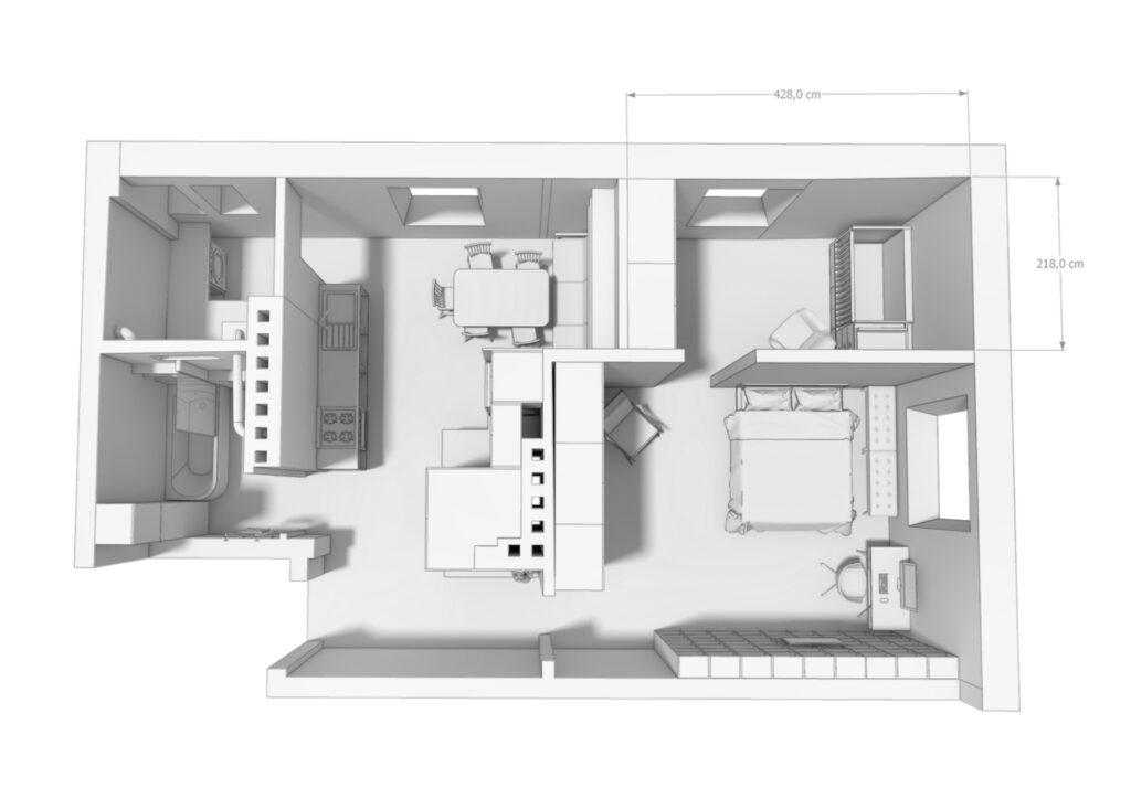 Projekt mieszkania wizualizacja