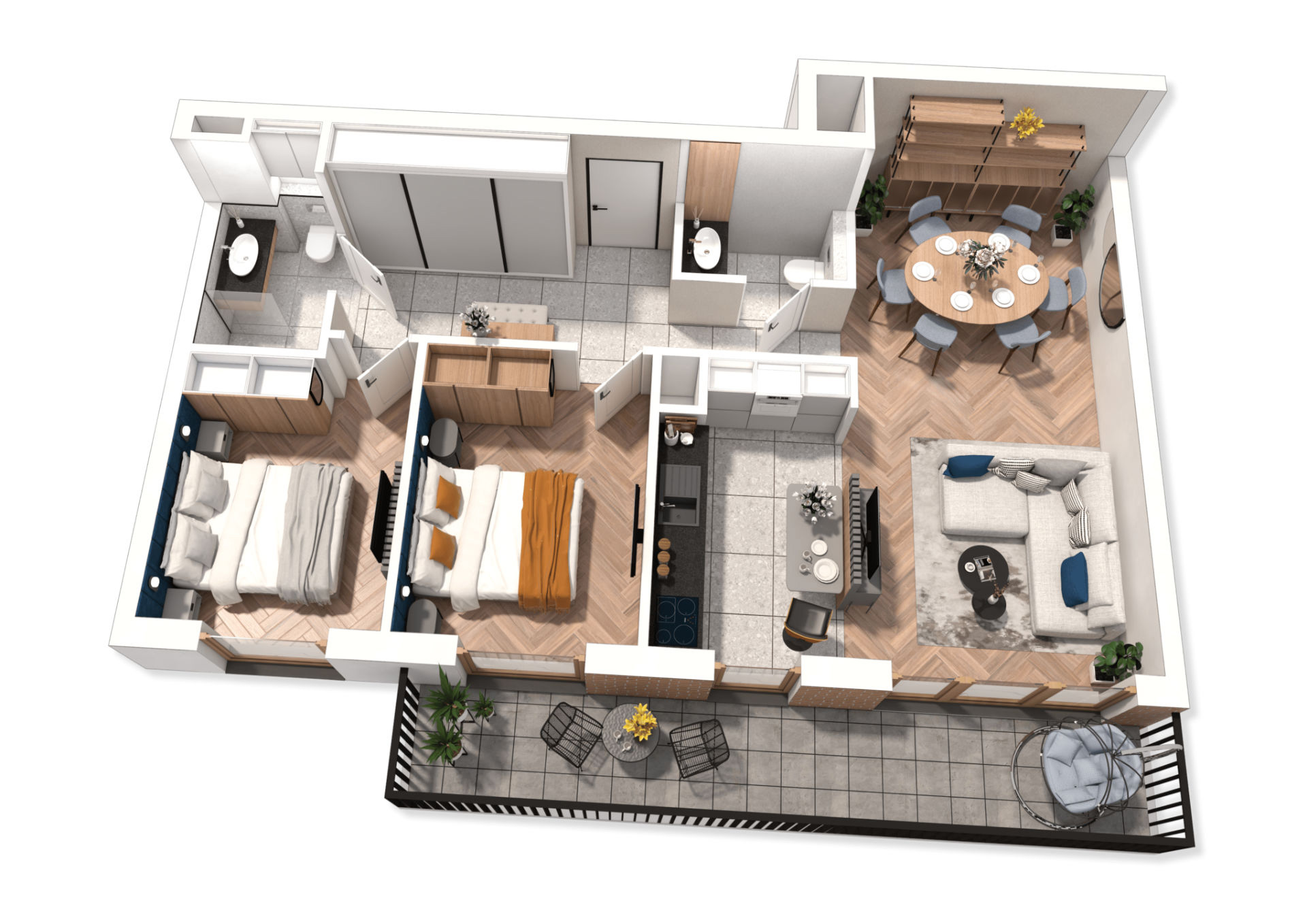 Plan 3D mieszkania