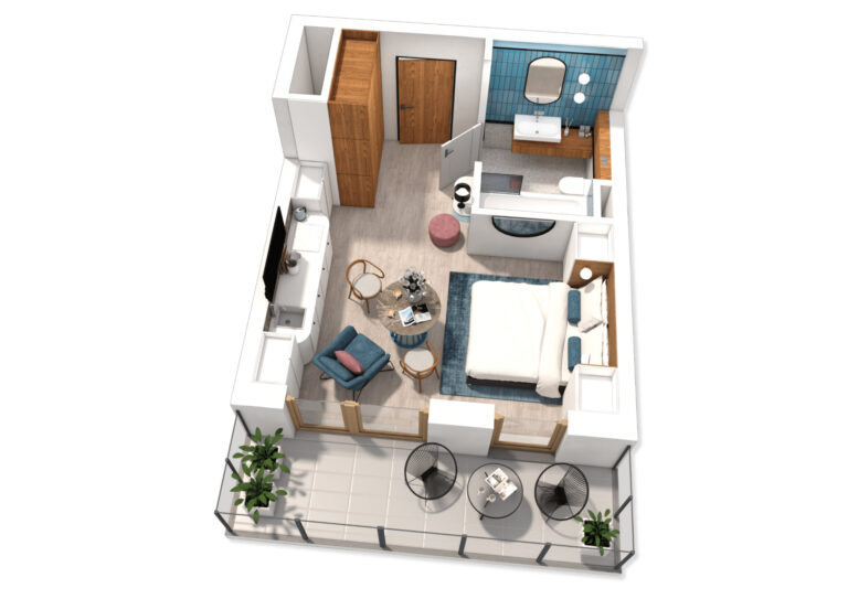 Rzut 3D apartamentu dla pośredników