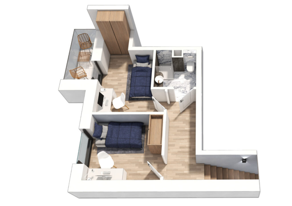 Widok z góry mieszkania