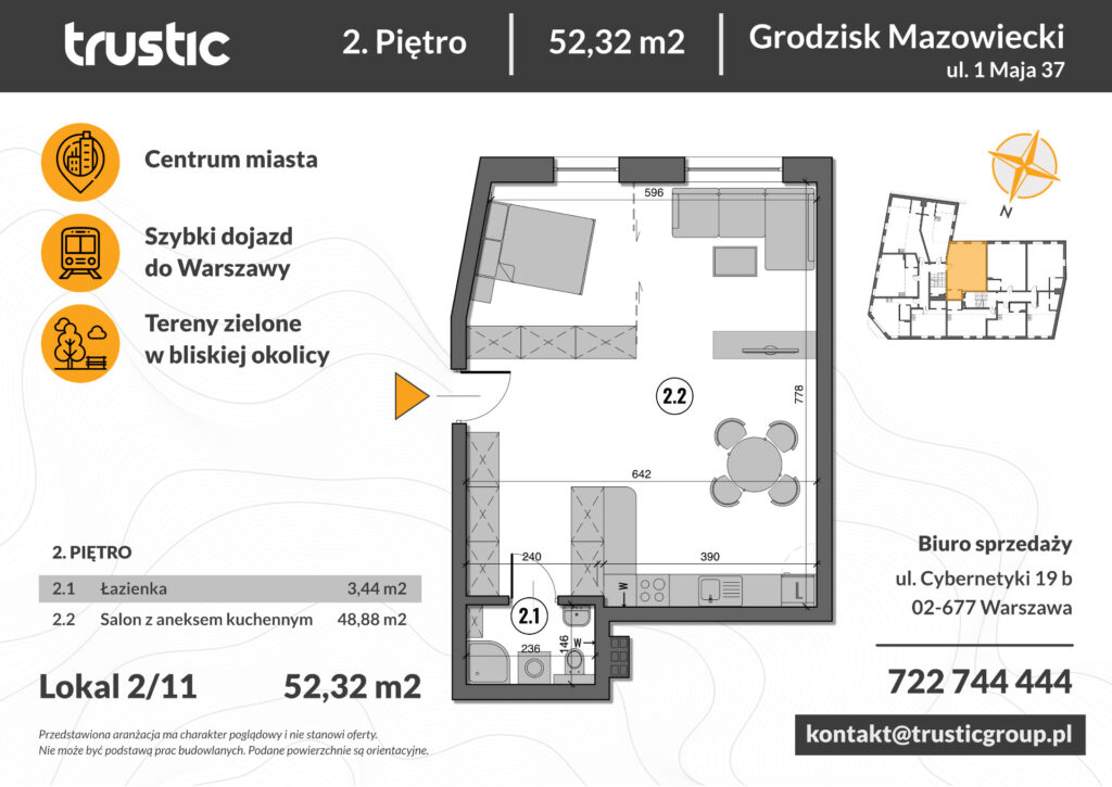 Rzut mieszkania 2D - materiał promocyjny dla inwestycji dewelopera