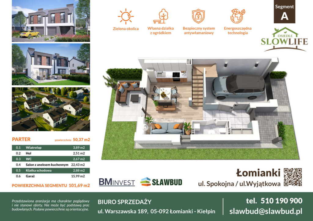 Karta nieruchomości do ogłoszenia — atrakcyjna grafika oferty nieruchomości