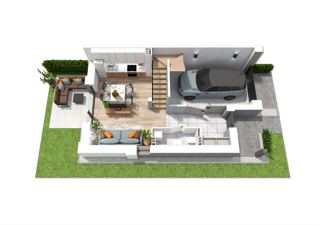 Rzut 3d mieszkania — wizualizacja projektu