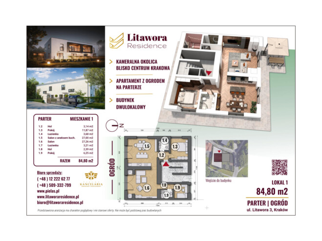 Karta mieszkania na sprzedaż z ogrodem