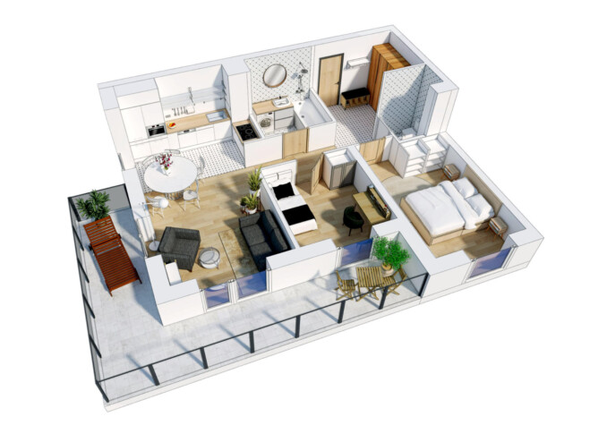 Wizualizacja apartamentu dla inwestora