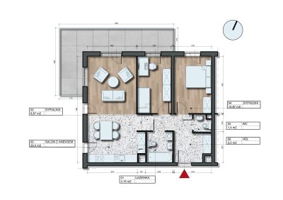 Rzut 2D w ogłoszeniu sprzedaży mieszkania